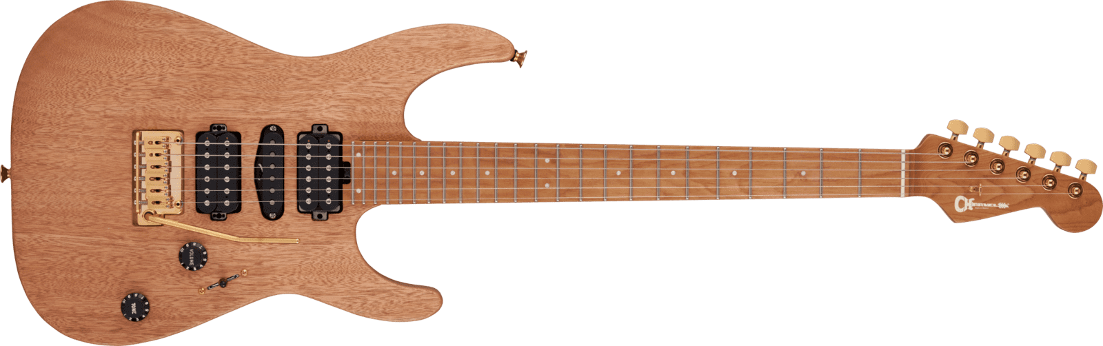 Charvel Pro Mod Dk24 Hsh 2Pt Cm Natural Mahogany - Soundoria Charvel Pro Mod Dk24 Hsh 2Pt Cm Natural Mahogany