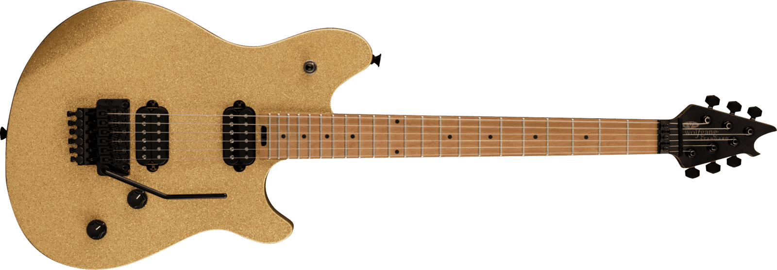 Evh Wolfgang Wg Std Qm Baked Maple Gold Sparkle