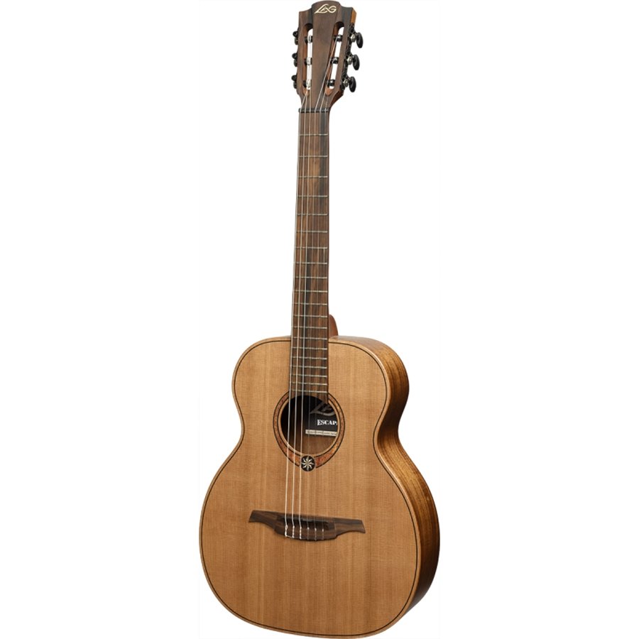 Lag Escapade-N-Rce Chitarra Acustica Travel Nylon Red Cedar Eq