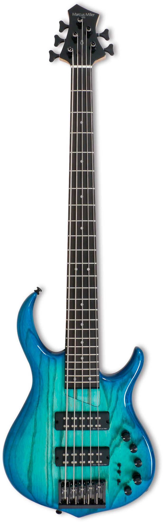 Marcus Miller M5 Swamp Ash-5 Tbl Trans Blue